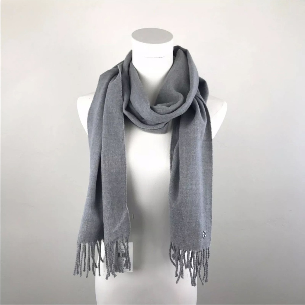 NEW Calvin Klein Gray Scarf Wrap Muffler fringe